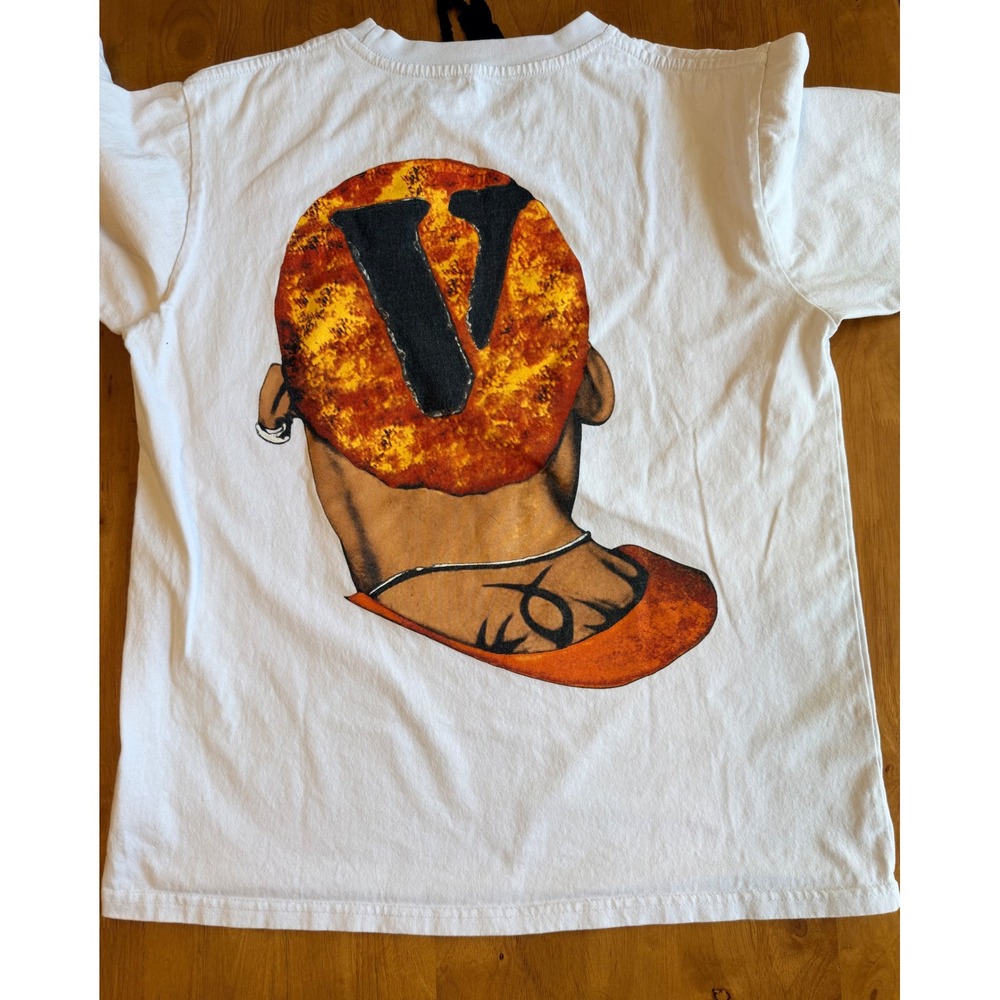 Vlone Dennis Rodman Graphic T-Shirt Mens Large White Short Sleeve Streetwear L - Picture 7 of 7